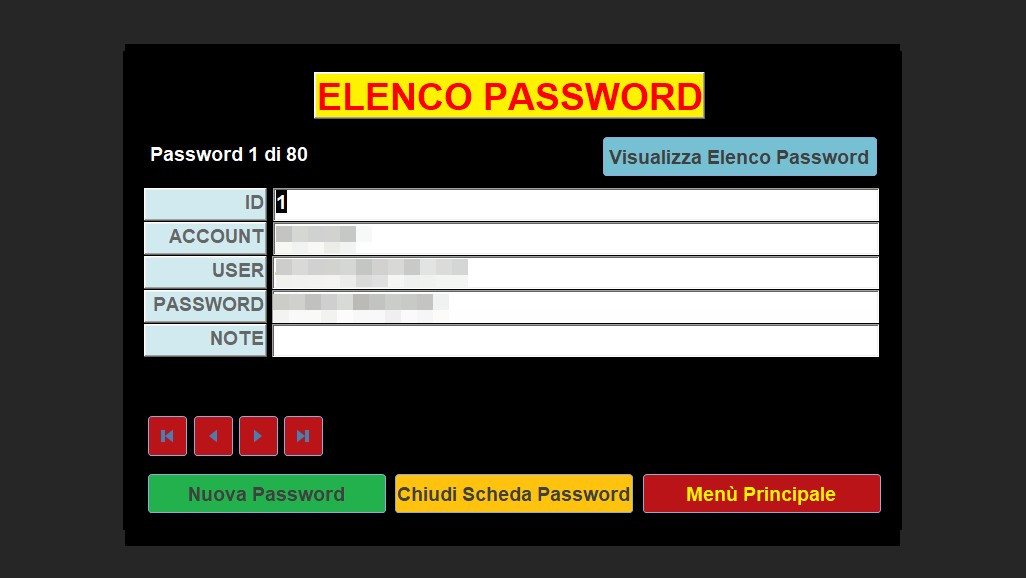 Inserisci Modifica Dati - Software Gestione Password